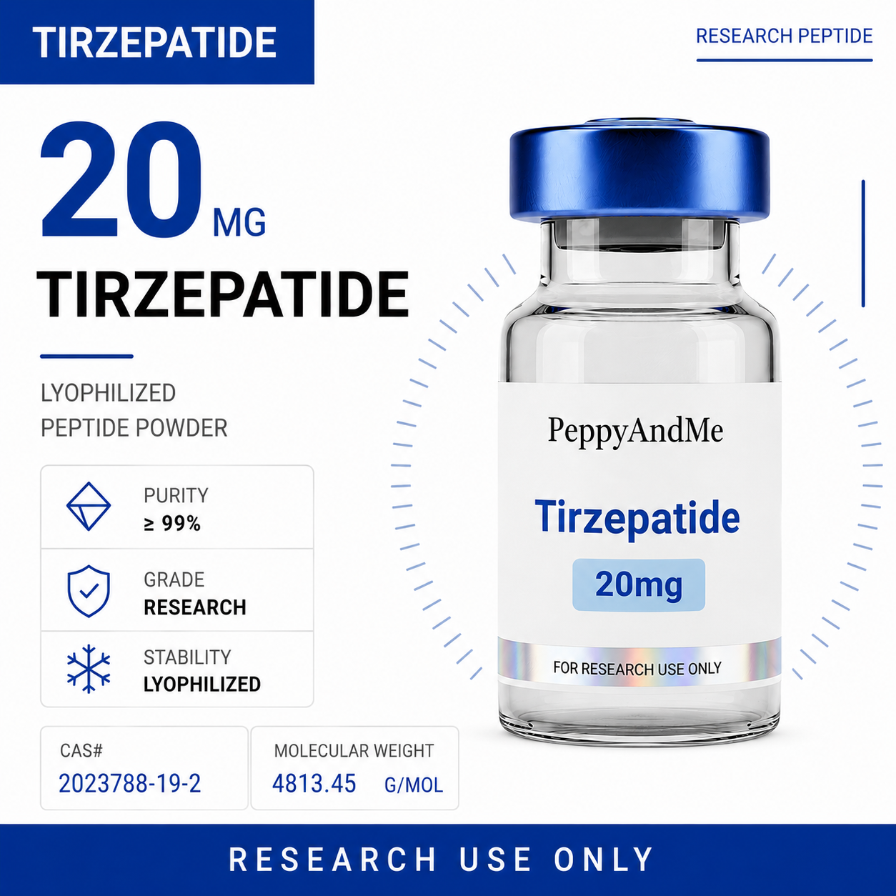 Tirzepatide 20mg — research vial